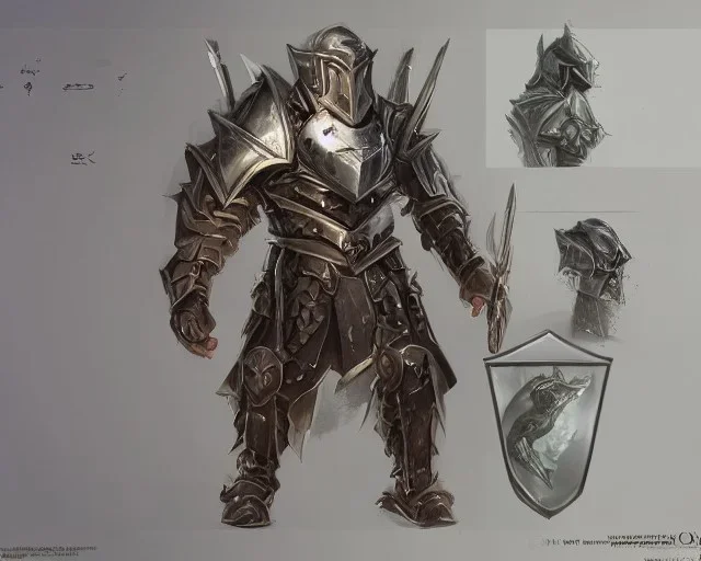 knight, d&d, magic armor, 3d character, concept art, cinematic