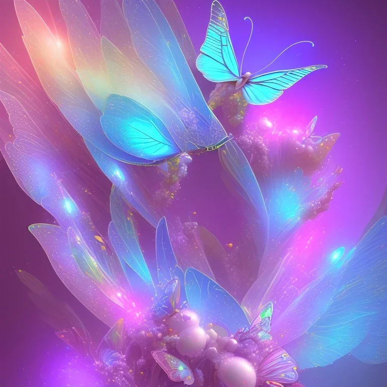 luminous pastel colors, butterfly