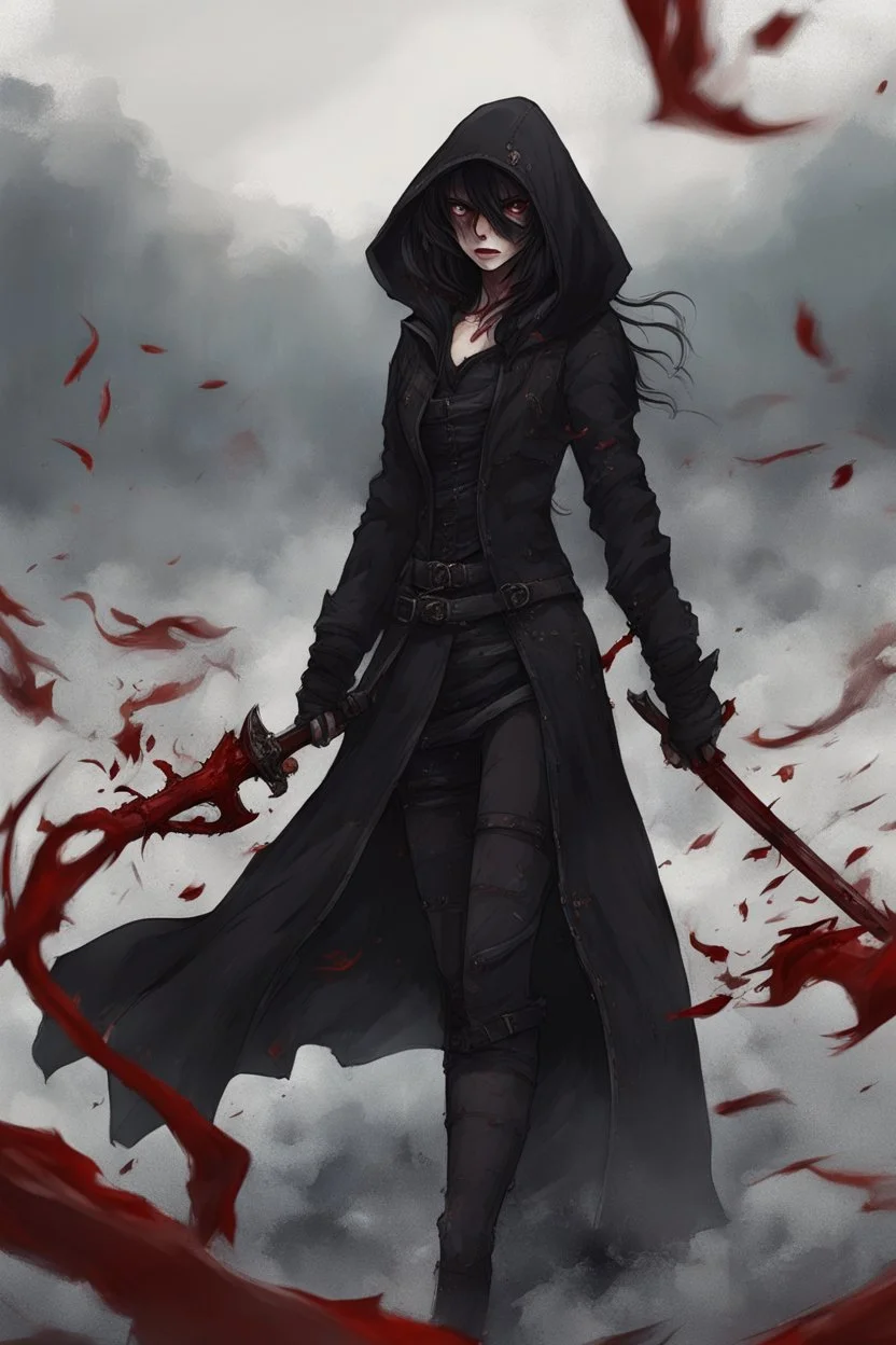 "What evil have you wrought?" asks Dahlia, Her voice cutting through the still night air. "More innocent blood on your hands I see." Azazel grins, teeth glinting in the shadows. "Who are you to judge my actions, O hooded one? Your scythe is not my concern."