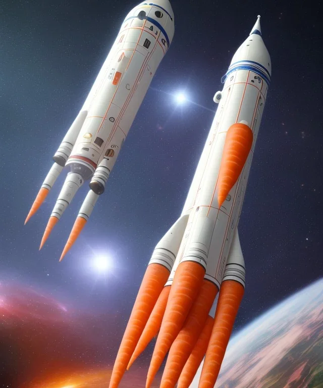 space rocket made of carrots