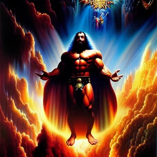 portrait oil on canvas,'new Jerusalem, coming down from God out of heaven',comic book cover, mystical colors,insanely detailed,realistic,intrincate detail, 16k resolution, masterpiece,Simon Bisley,Frank Frazetta,Alex Horley,ARTHUR ADAMS