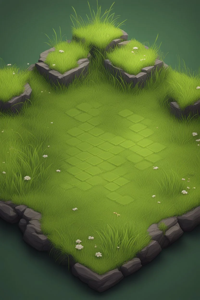 A game asset hexagon with grass.