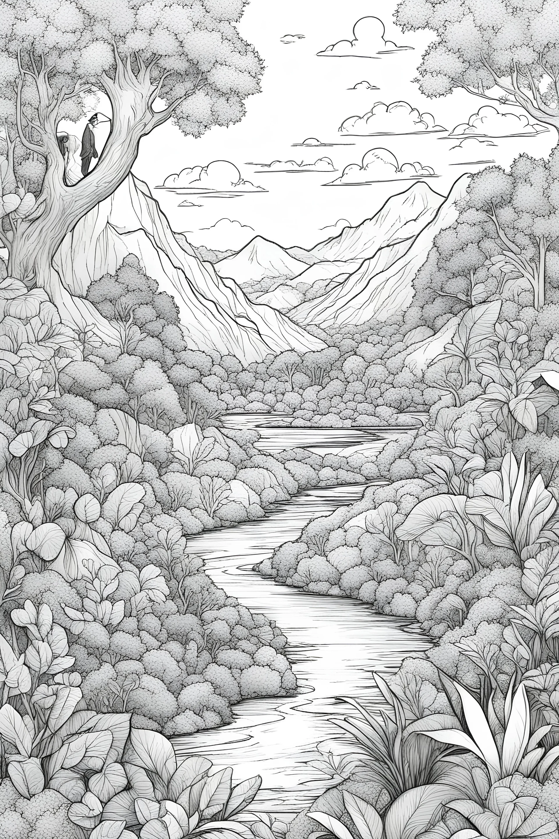 fanatasy nature coloring page