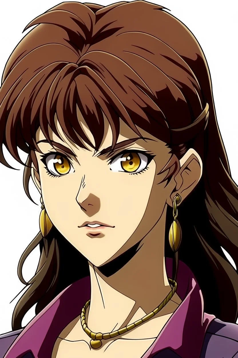 jojos style brown mullet bangs japanese vampire girl character