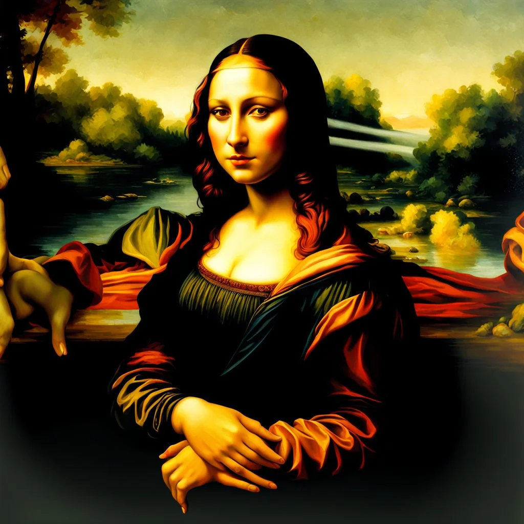 Imagine The Mona Lisa in real life today, ultra quality, hyper detailed, digital art, 8k