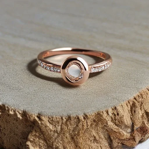 delicate thin ring with baguette diamond, knot, rose gold, thin ring