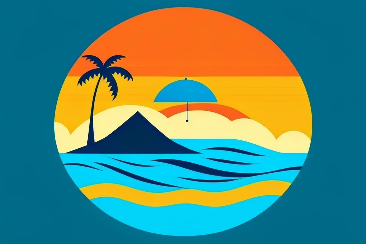 cool fun beach designs simple 3 colour