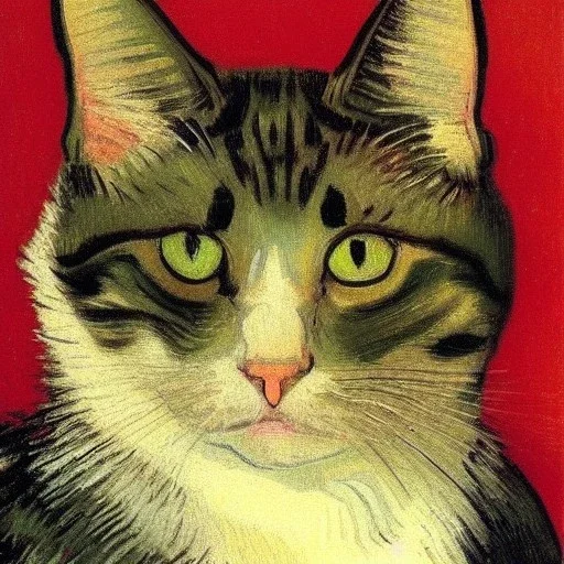 Portrait of a cat by Van Gogh