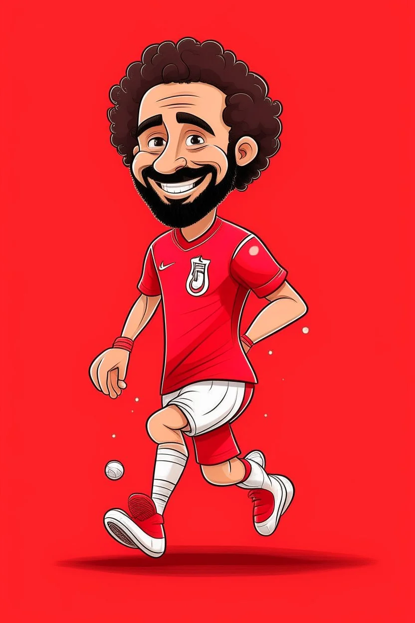 mo salah football player ,cartoon 2d