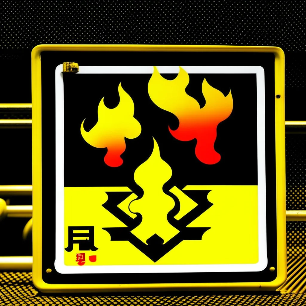 Tokyo Japan flammable liquids sign