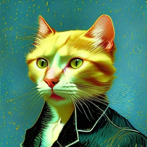 Portrait of a cat by Van Gogh