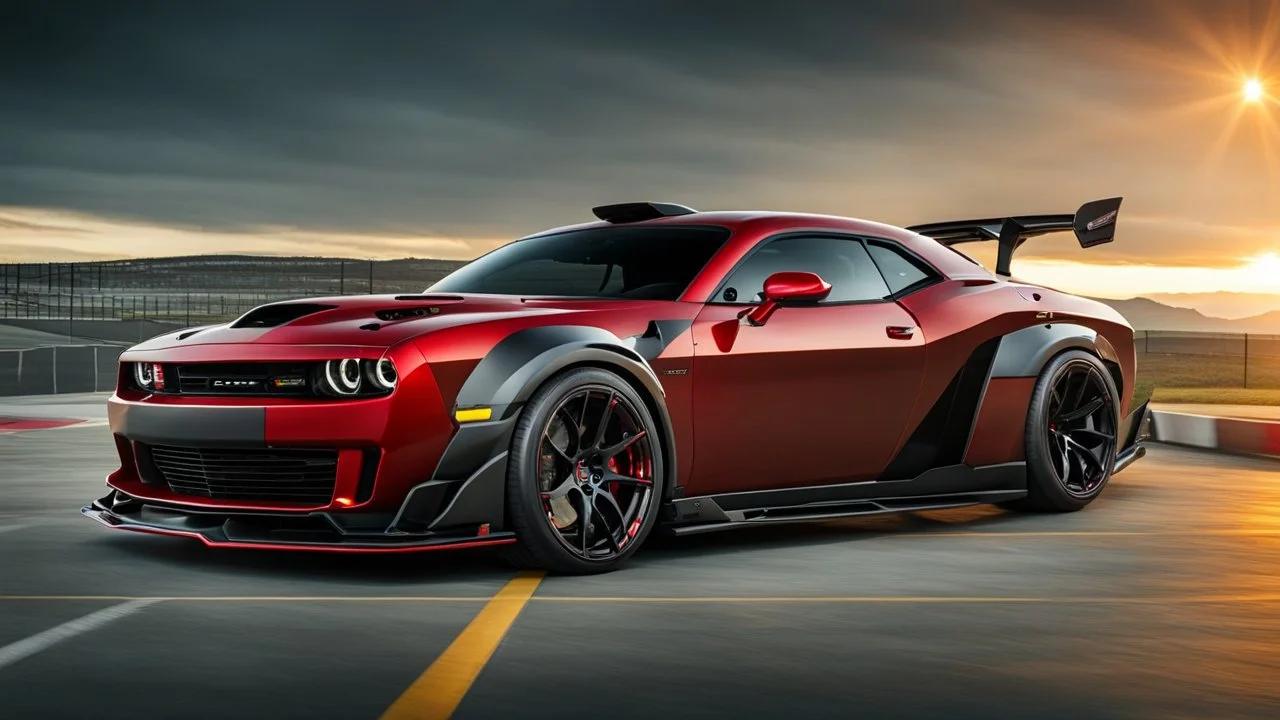 Dodge Challenger Fused with lamborghini veneno, Super Detailed, desktop wallpaper, 4K