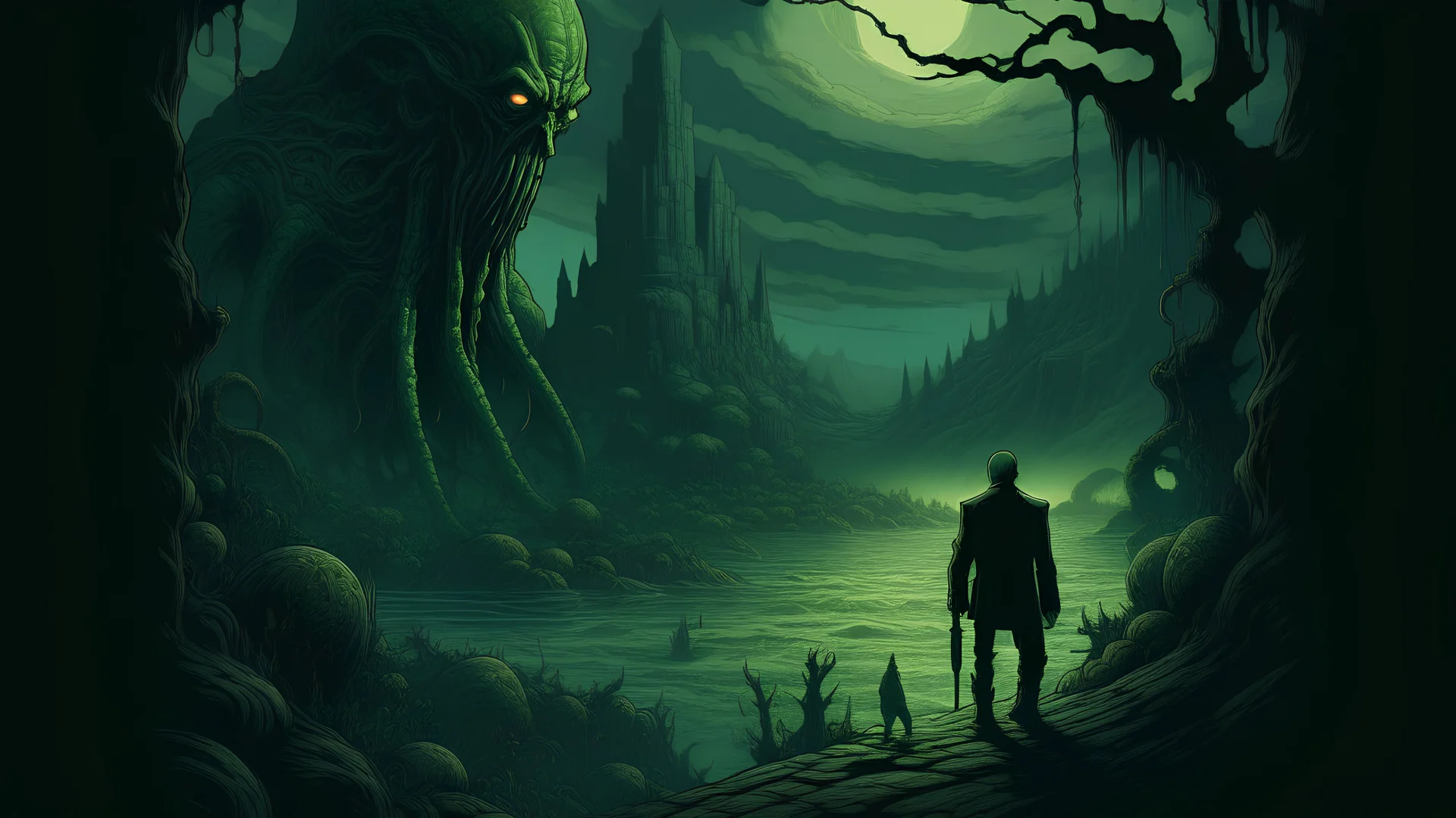 LOVECRAFT LANDSCAPE ANIMATED DIGITAL ART