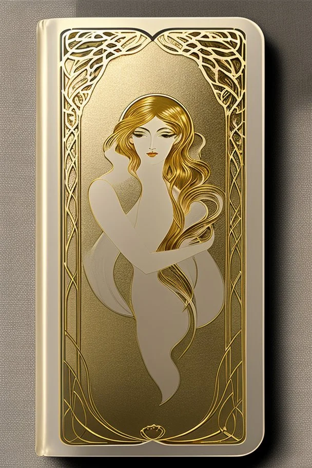 rectangular gold delicate art nouveau book cover