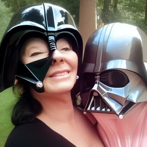 lovely lady with darth vader