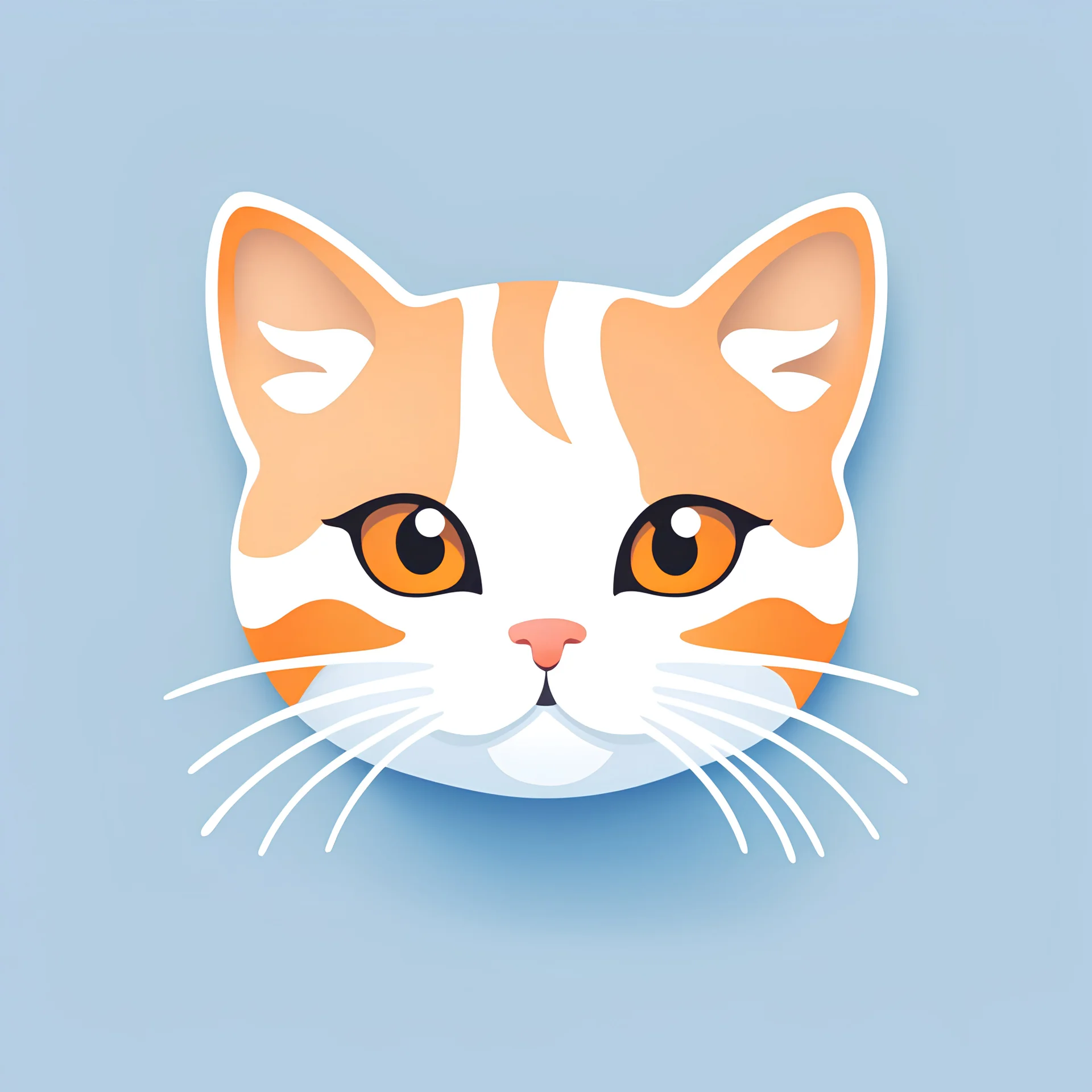 reddit app logo, cute cat, simple, face, closeup