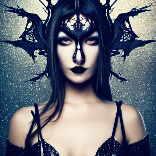 portrait of gorgeous model wearing ultra-gothic futuristic outfit, character creation, full shot, centered, stunning face, ornate, 8k, high-quality, fine-detail, intricate, digital art,