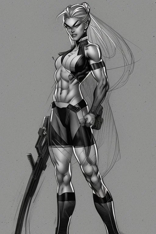 sketch of cammy white in jim lee style