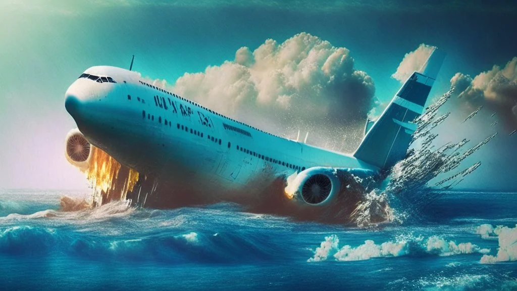 747 plane shot down by fighter jets and crashes into the ocean