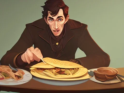  Sherlock holmes eating a taco