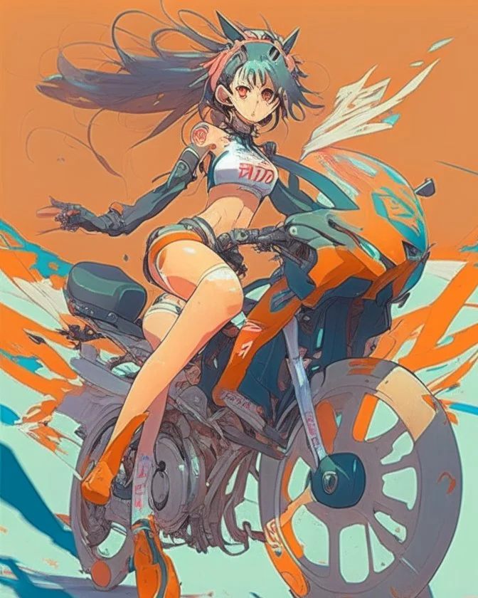 Anime design on a bike