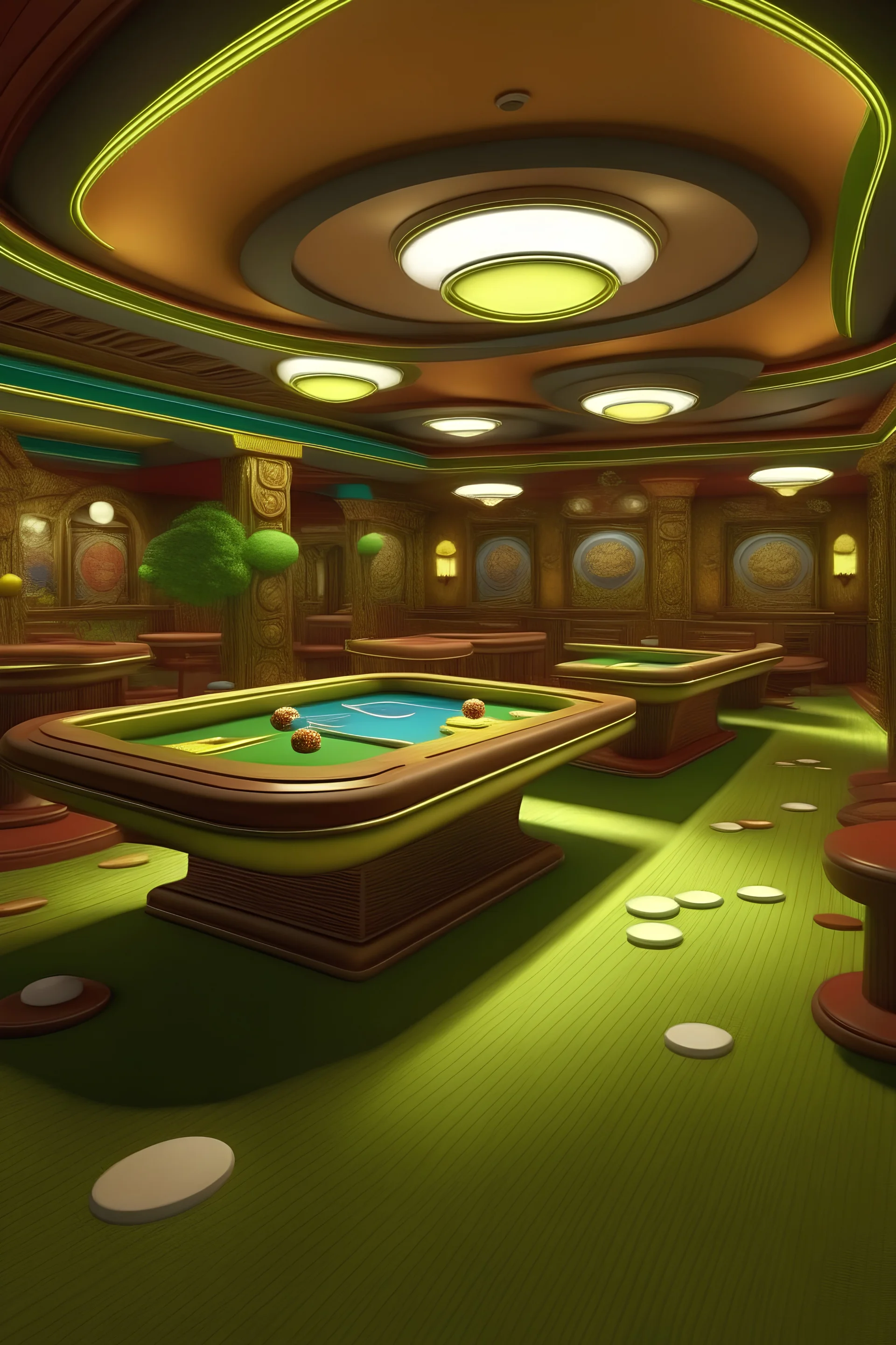 a mini golf interior style casino