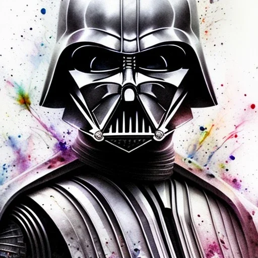 photorealistic darth vader, watercolor illustration by <agnes cecile> <Yoji Shinkawa>, natural tones, ornate and intricate detail , soft smooth lighting, soft pastel colors,