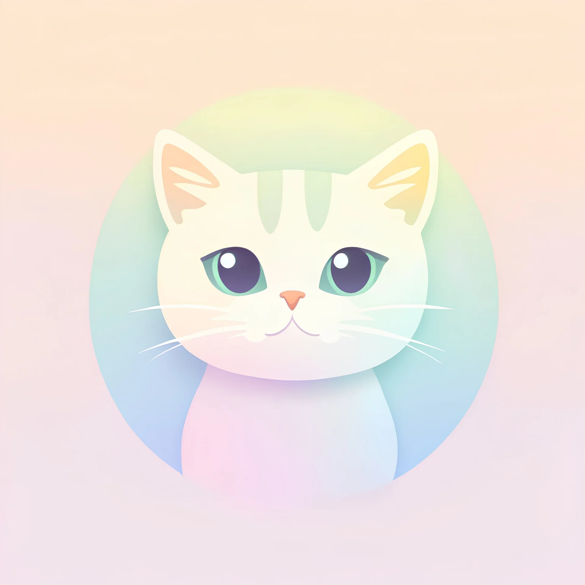 duolingo app logo, cat, simple, pastel color