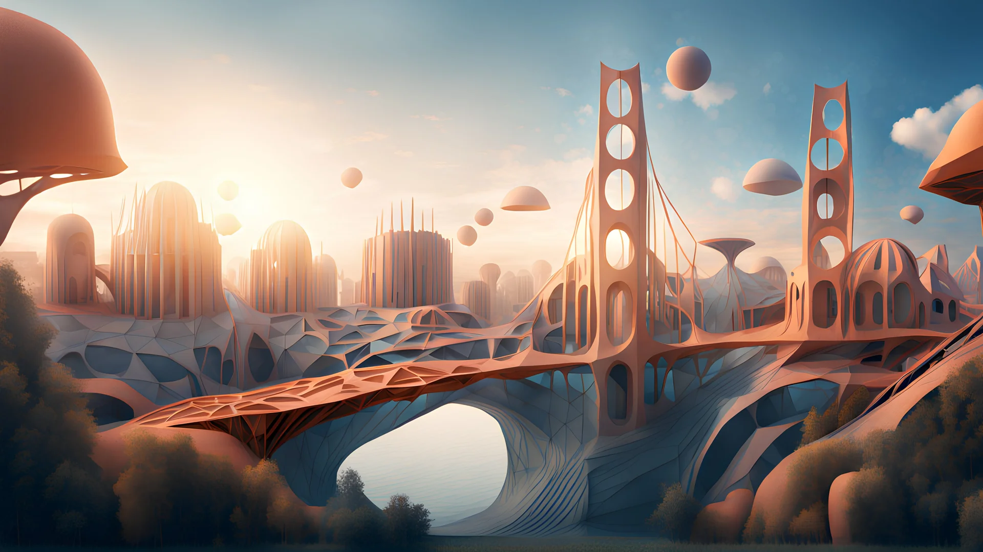 Dome buildings with voronoi patterns