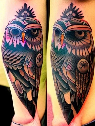 traditional tattoo owl
