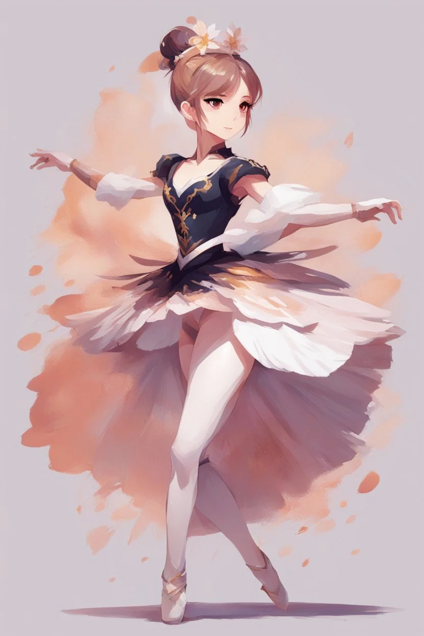 ballerina in the style of genshin impact