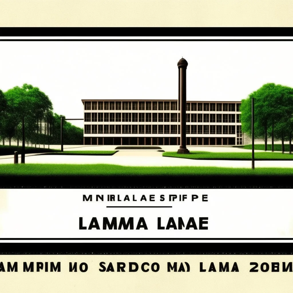 landscape mall, stamp.