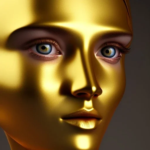 gold man, beautiful, soft, bue eyes, hight definition, 8k