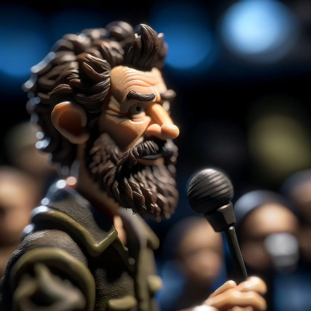 Espen Hæhre with thick hairy eyebrows, and tiny mic, directing orchestra, photo-realistic, shot on Hasselblad h6d-400c, zeiss prime lens, bokeh like f/0.8, tilt-shift lens 8k, high detail, smooth render, down-light, unreal engine, prize winning