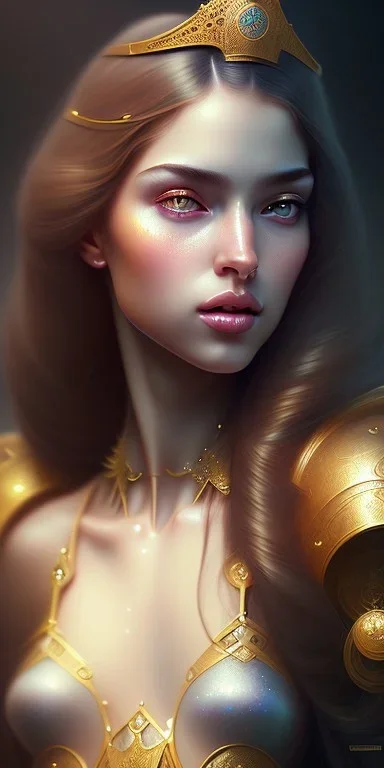 Arab princess , cute, beautiful, long hair, wavy hair, black eyes, head and shoulders portrait, cinematic, realistic, 8k, resolution concept art portrait by Greg Rutkowski, Artgerm, WLOP, Alphonse Mucha dynamic lighting hyperdetailed intricately detailed