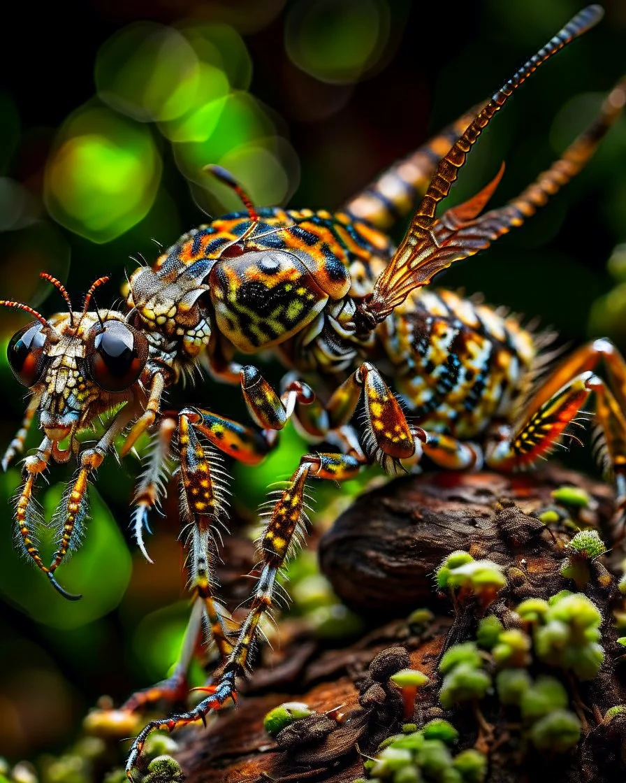 a national geographic style photograph of a eagle mantis lizard hybrid