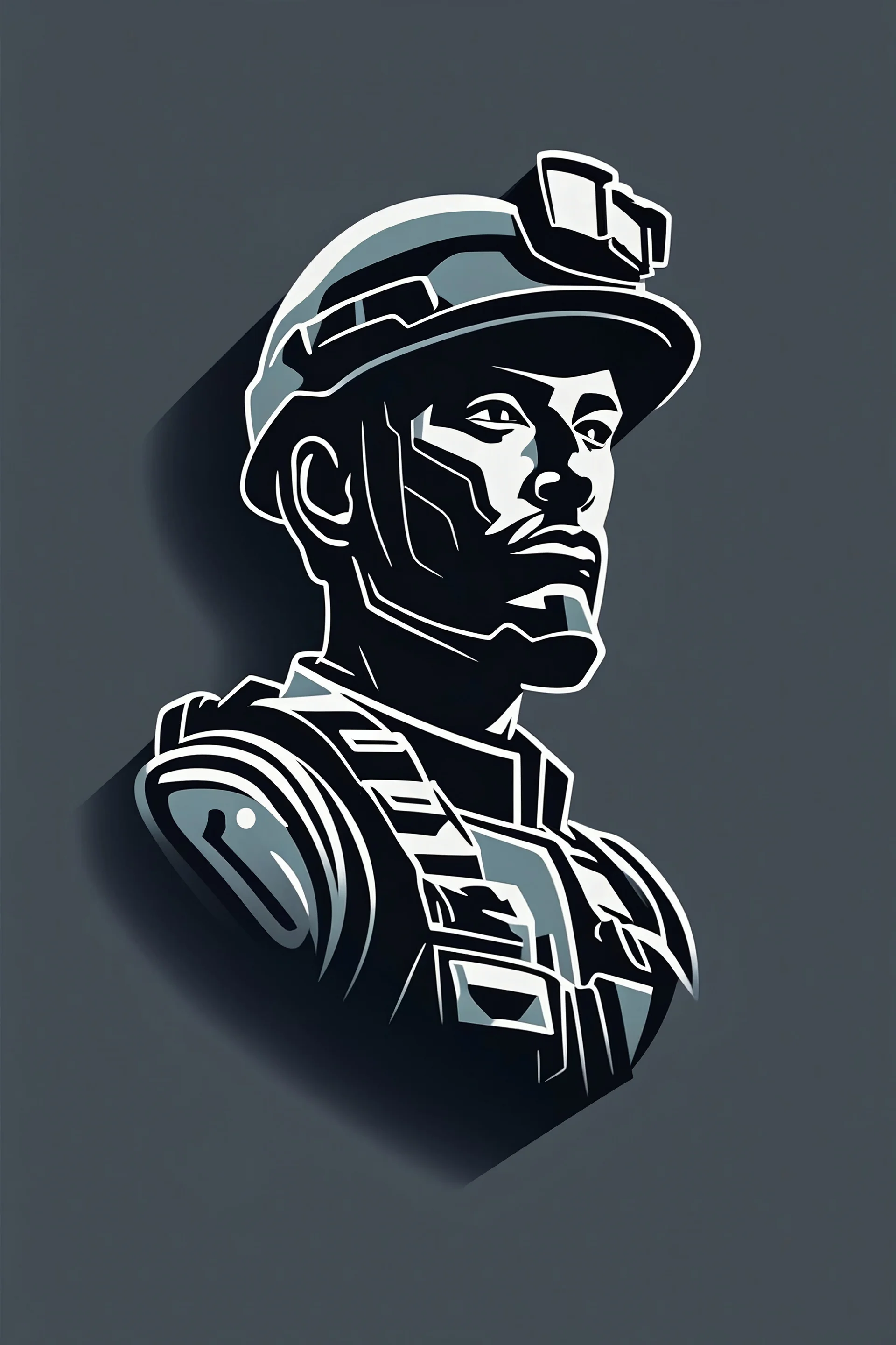 a soldier icon, in modern style, concise