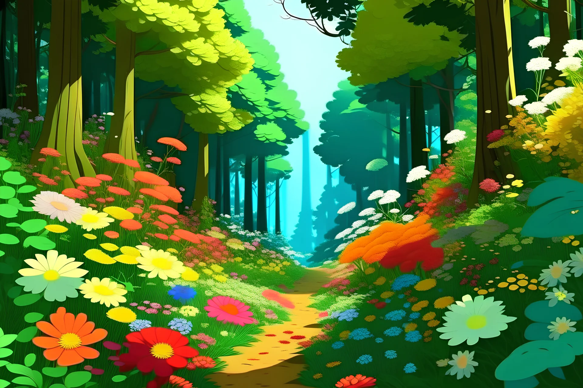güzel bir orman çiçekli