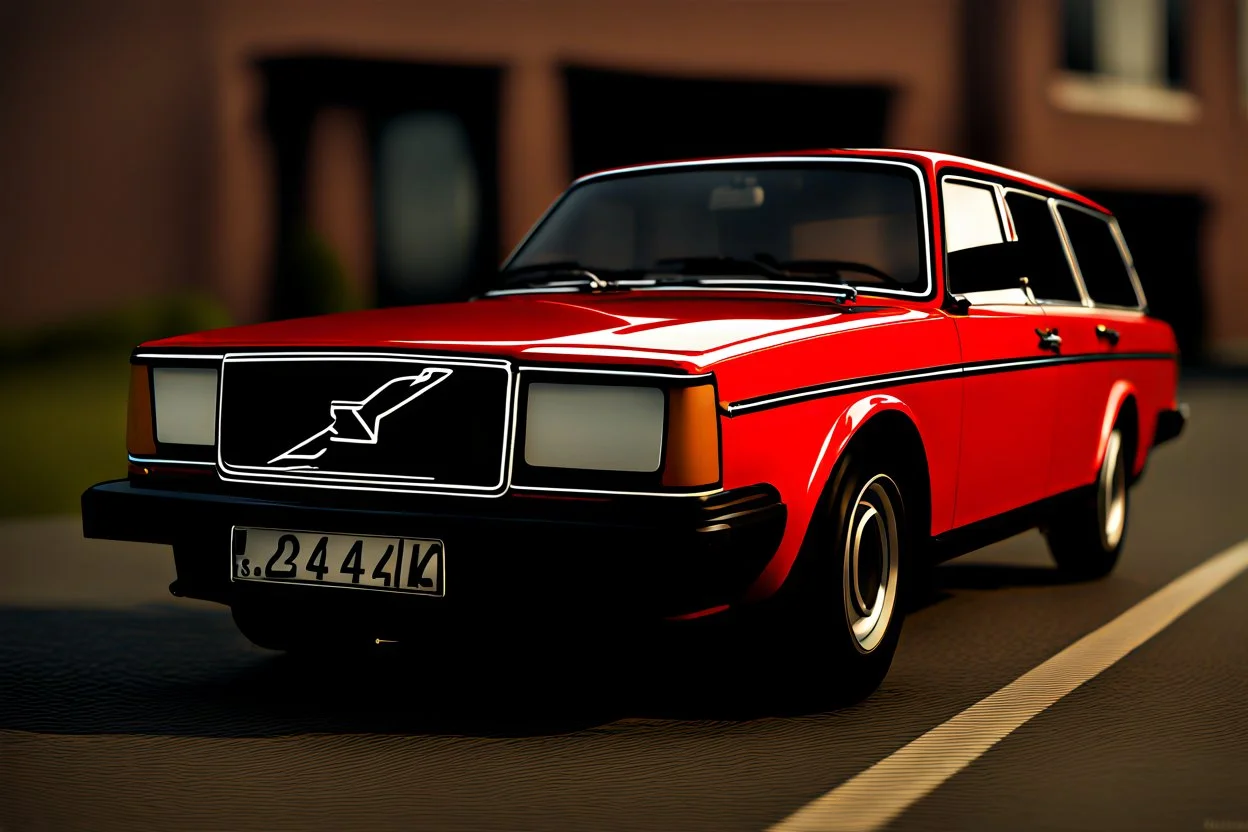 Fotorealistisch Volvo 240 brandneu rot