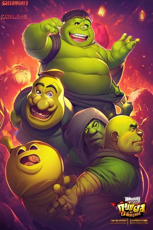 action movie poster starring shrek and steven seagal