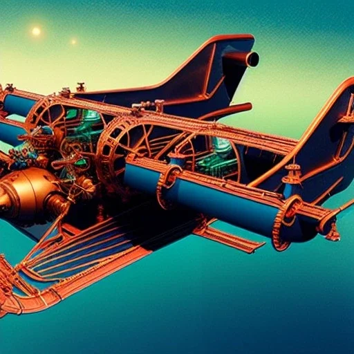 fullbody Drawing of 'sketch of Steampunk Air Vehicles',intricate detail,andrea bonelli,Kilian Eng,Ohrai,evan lee,Aleksandr Sidelnikov,KyuYong Eom,three quarters frontal aerial view,toned colors,16k