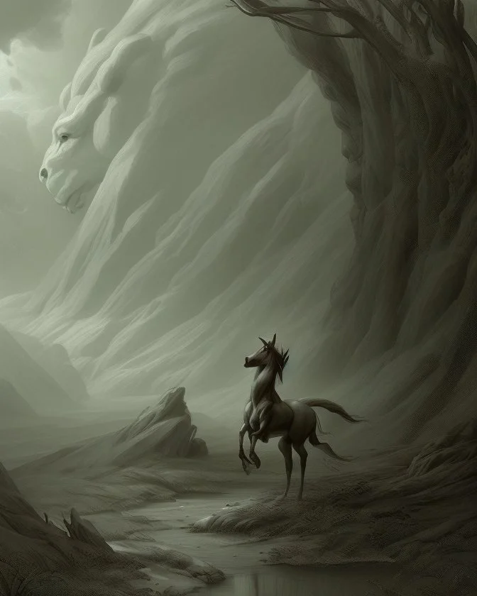 A centaur majestically galloping through the dense forest in the style of gustav dore, fantastical landscape, soft strokes , mythology portrait, classic painting