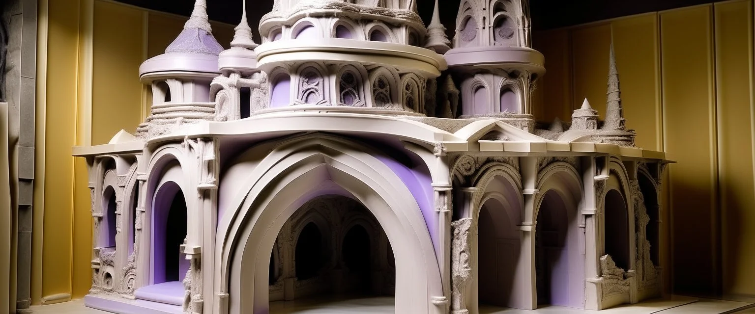 A light purple vampire castle in the underworld designed in ancient Greek pottery painted by Frank Stella