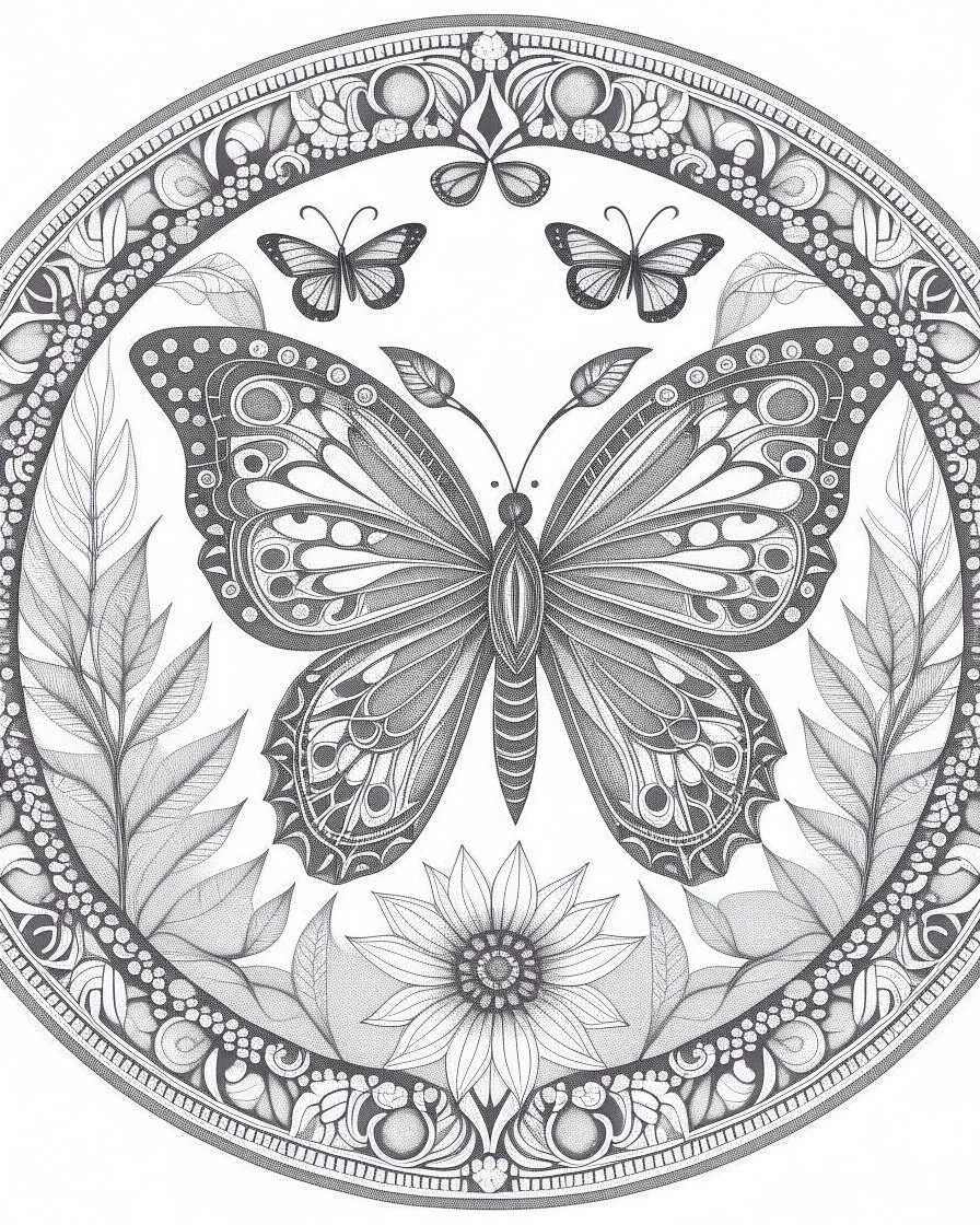 A beautiful, intricate mandala design with large, bold lines and spaces for easy coloring. This image would be perfect for women looking to destress and find serenity through of a Fantasy technicolor. 2. A nature-inspired scene, such as a peaceful garden filled with flowers, butterflies, and birds. The large print will make it easier for women to add their own vibrant colors and create a tranquil atmosphere on the page. 3. A motivational quote surrounded by uplifting and empowering symbols like