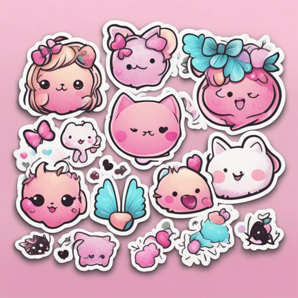 girly stickers template