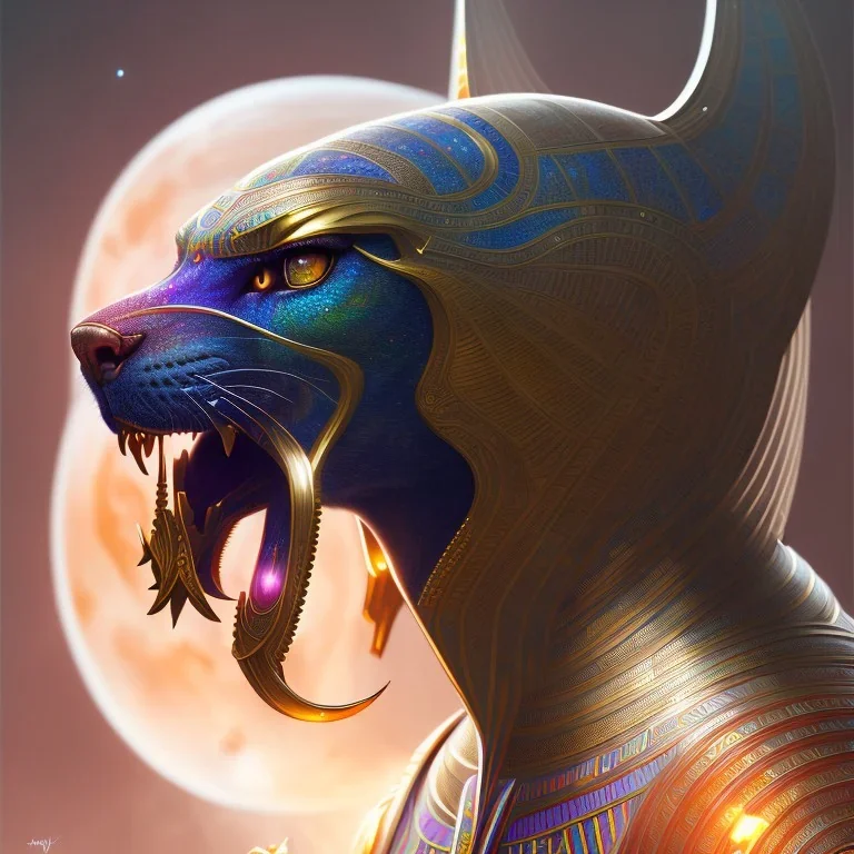 sango fantasy, fantasy magic, intricate, sharp focus, illustration, highly detailed, digital painting, concept art, matte, artgerm and paul lewin and kehinde wiley, masterpiece Asian black panther Egyptian silver space lady space fire moon galaxy