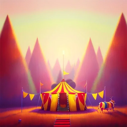 circus, ringleader, Arthur Kulkov, front, handsome, male, Russian, fantasy, anime, at dawn by atey ghailan, mystical colors, Golden hour, Lisa Frank fantasy