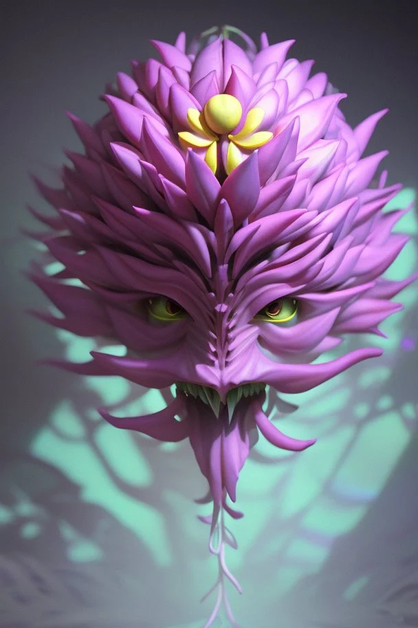 Flower alien, volumetric lighting, dramatic lighting, detailed digital painting, smooth, sharp focus, 8k, uhd, detailed eyes, realistic shaded volumetric lighting