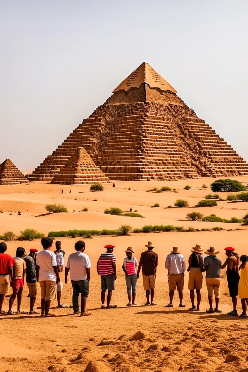 Sudan, pyramids, tourists