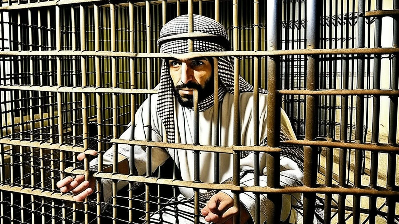 rich prisoner behined cage arab